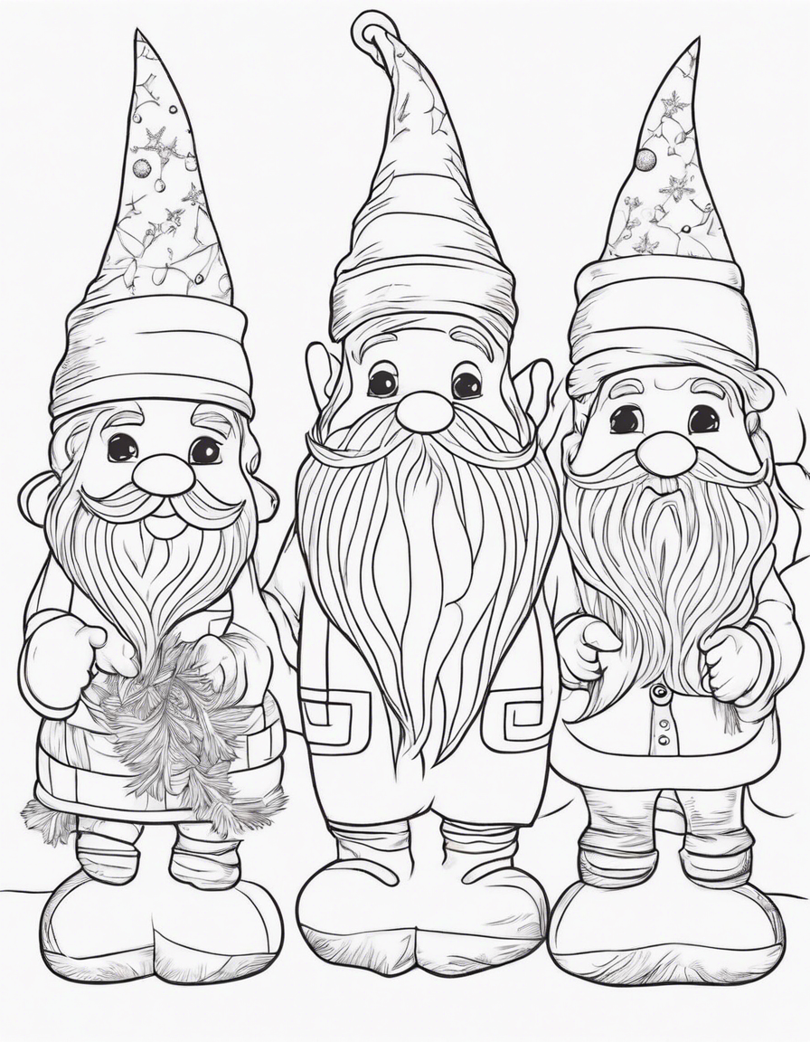 Christmas gnomes coloring pages coloring page