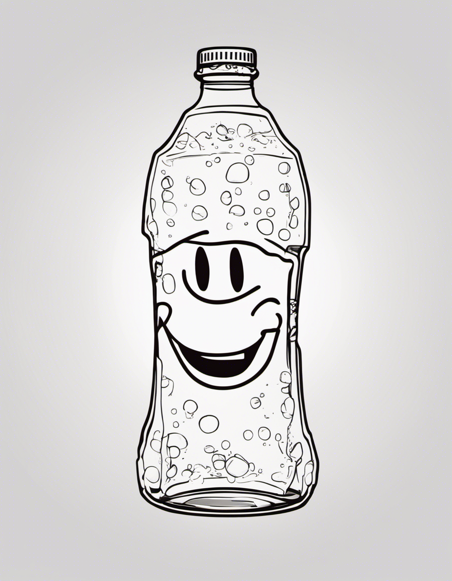 diet coke glass bottle with a smiley face