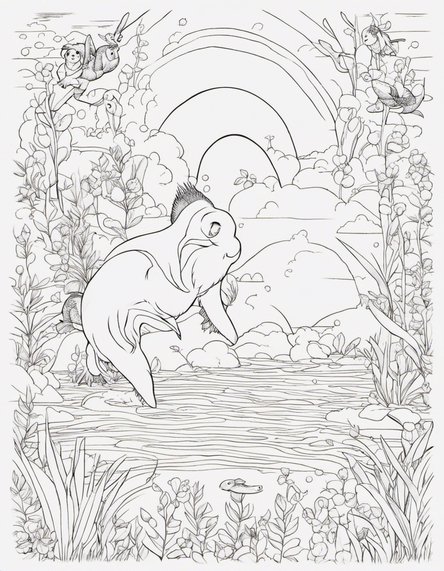 realistic rainbow friends coloring page
