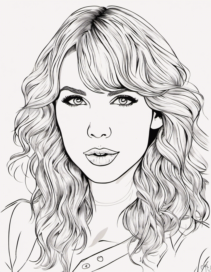 cartoon taylor swift coloring page