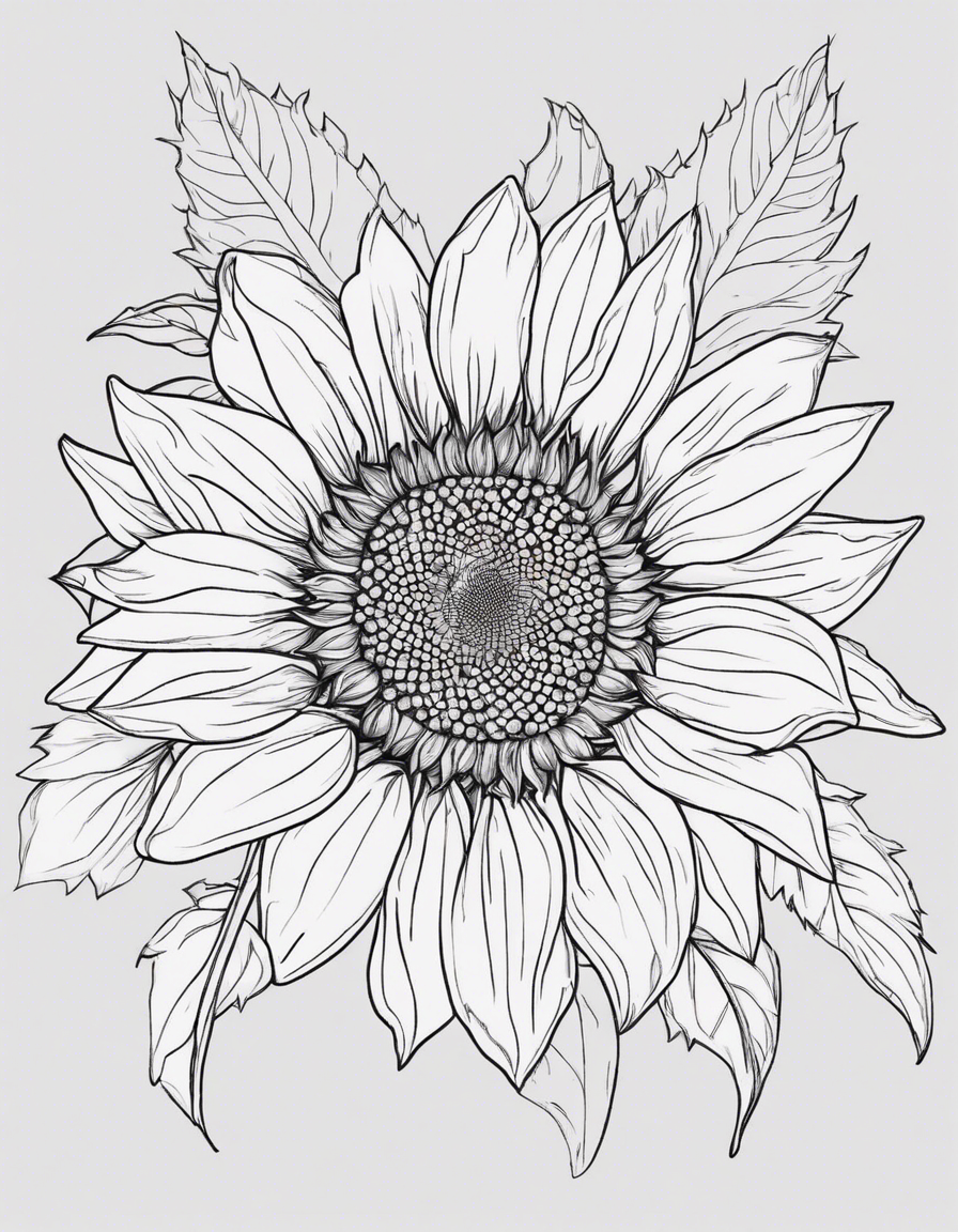 Sunflower crown coloring page