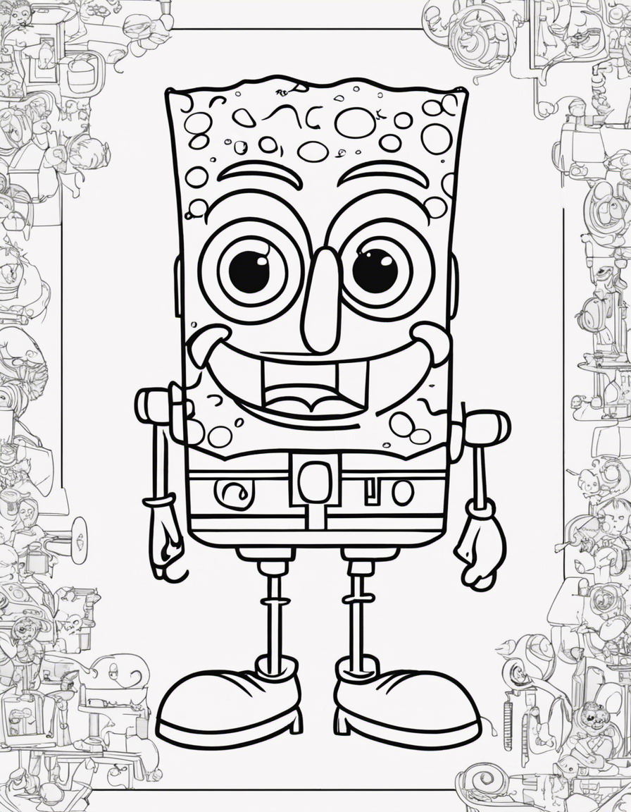 cartoon spongebob coloring page