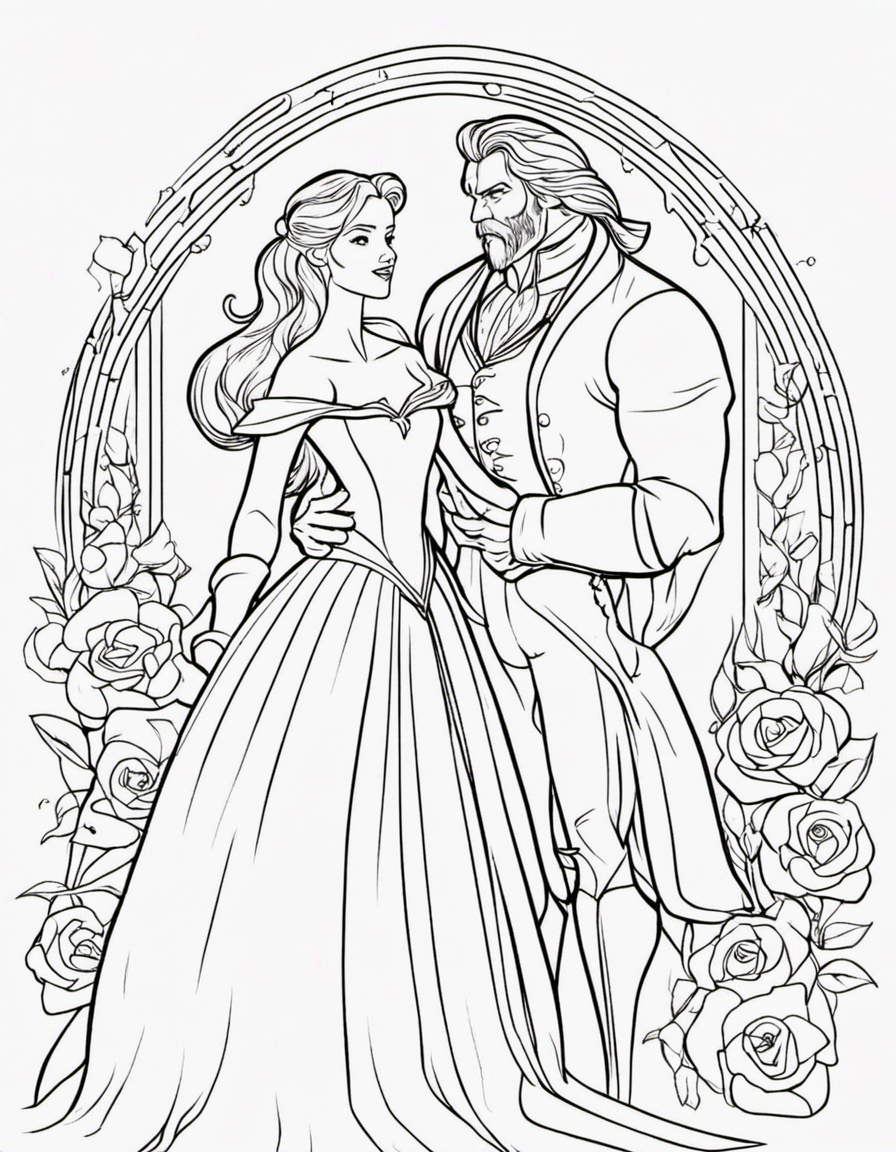 beauty and the beast coloring pages