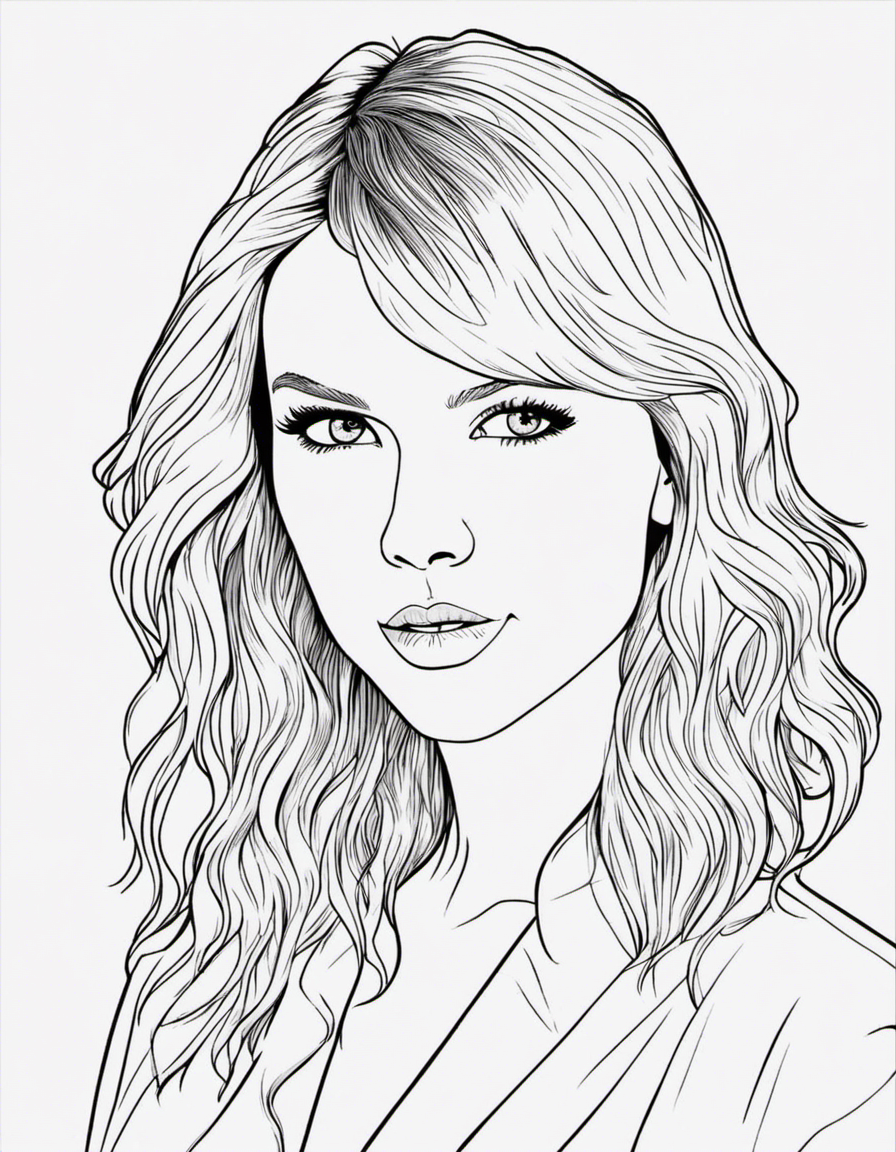 Free taylor swift for children coloring page 2023