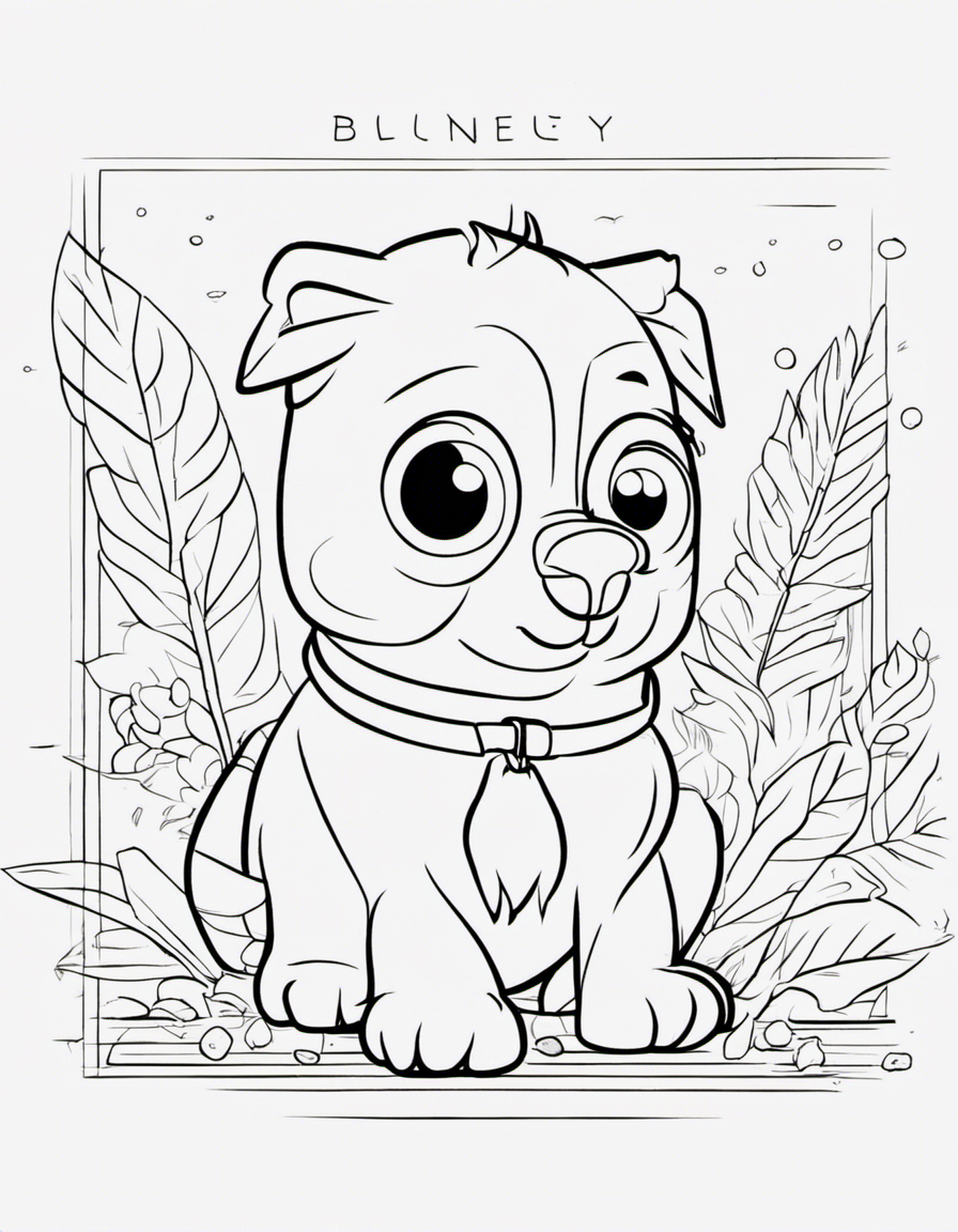 cartoon bluey coloring page