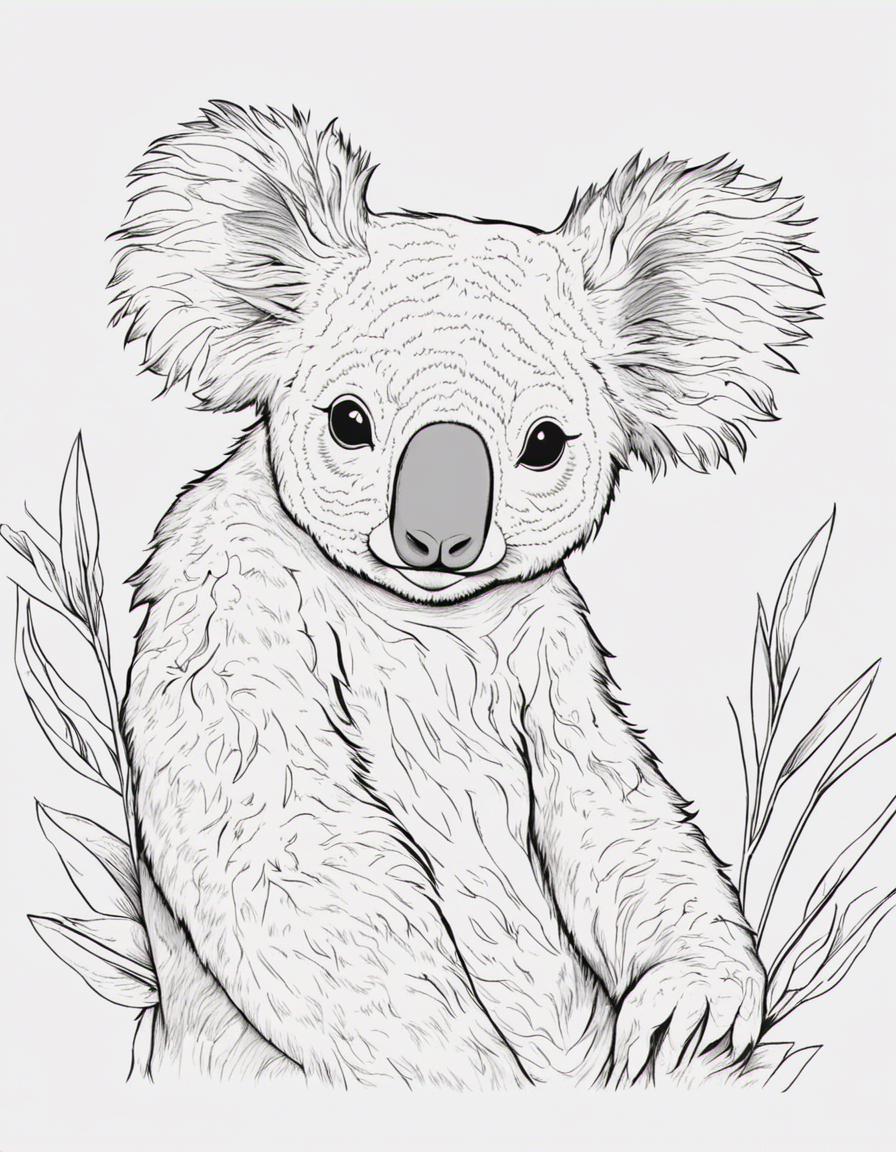 koala for adults coloring page