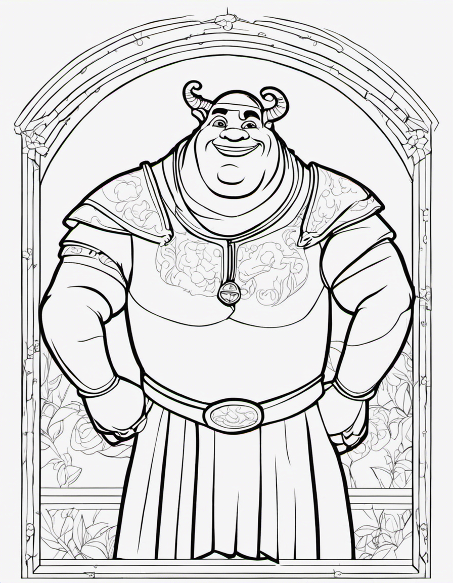 realistic shrek coloring page