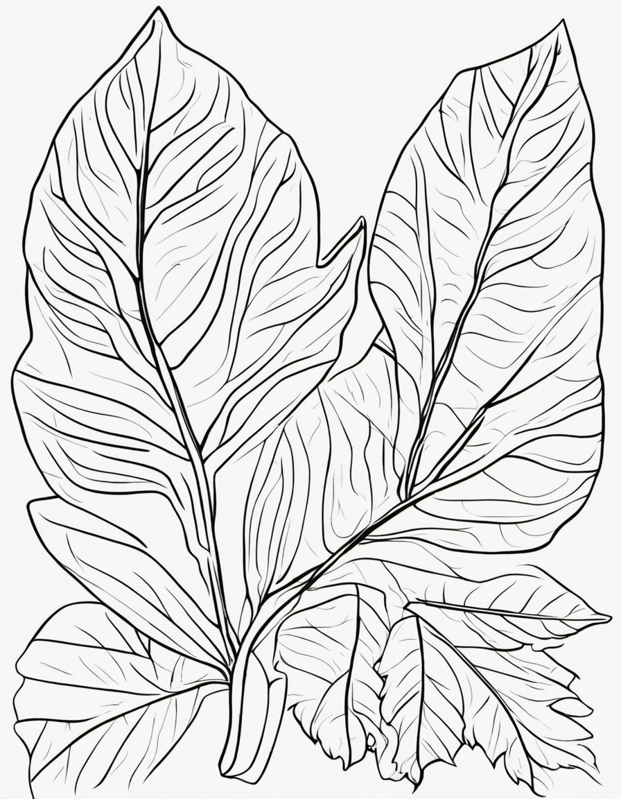 cartoon leaf coloring page