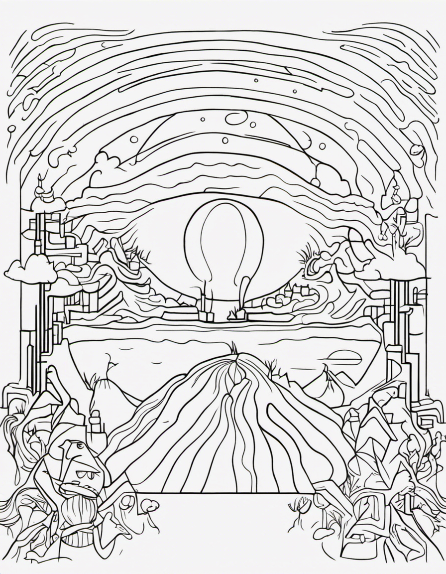 cartoon trippy coloring page