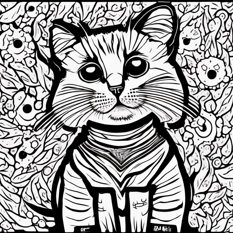 a cute cat coloring page