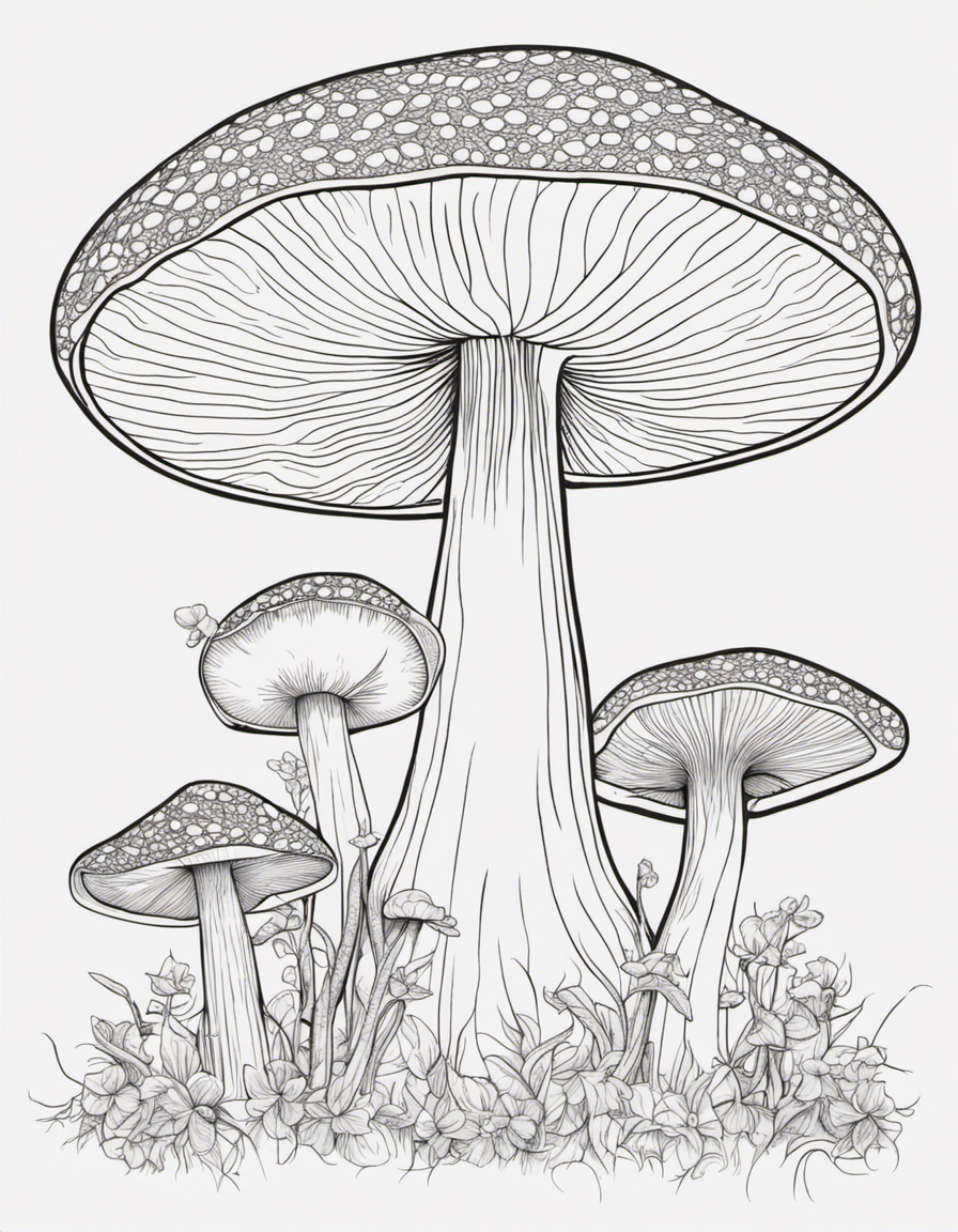mushroom for adults coloring page