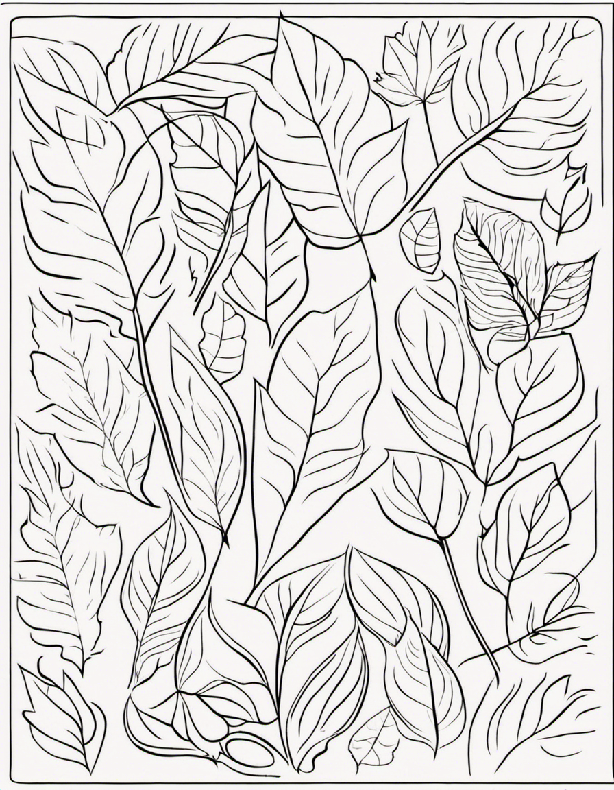 cartoon fall leaves coloring page