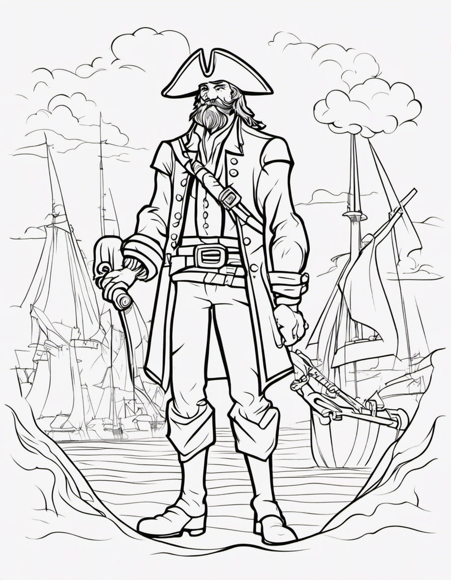 cartoon pirate coloring page