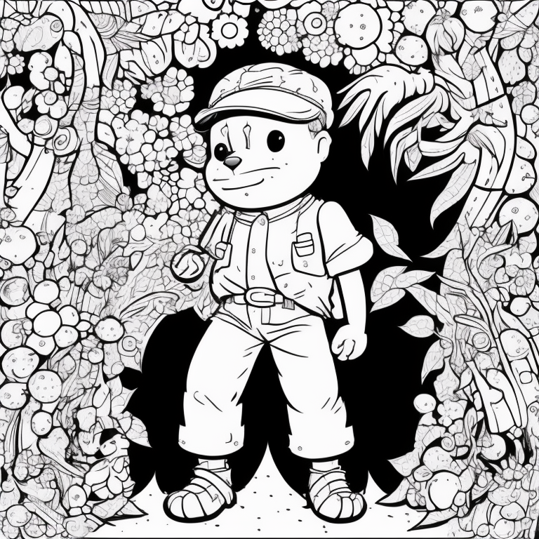 b/w outline art for kids coloring book page Munich beer festival Kids  Kids in costume coloring pages, full white, kids style, white background, whole body, Sketch style, full body little latin boy and his puppy (((((white background))))), only use outline., cartoon style, line art, coloring book, clean line art, white background, Sketch style coloring page