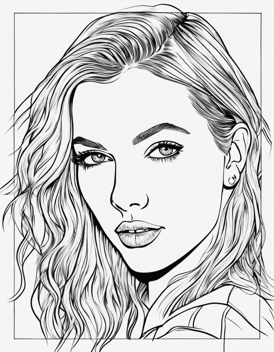 Free realistic taylor swift coloring page 2023