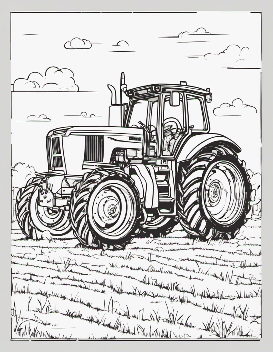 tractor for adults coloring page