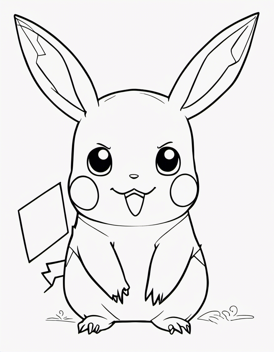 pikachu for children coloring page