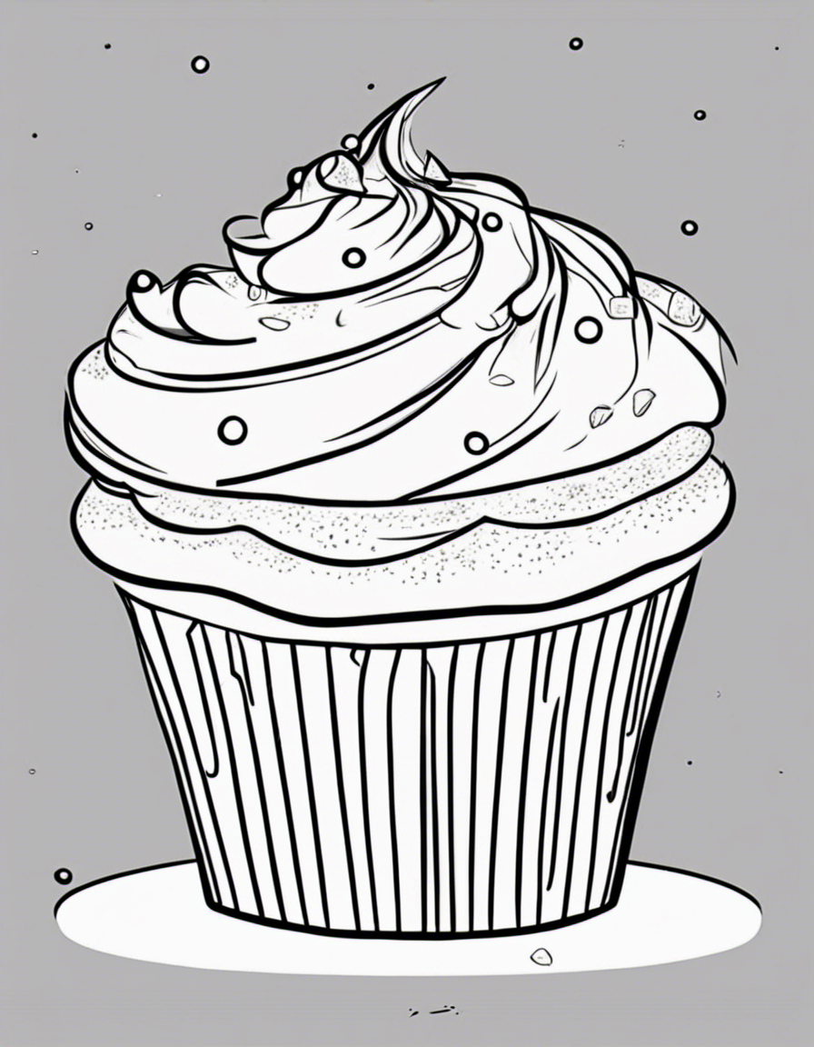 cartoon cupcake coloring page