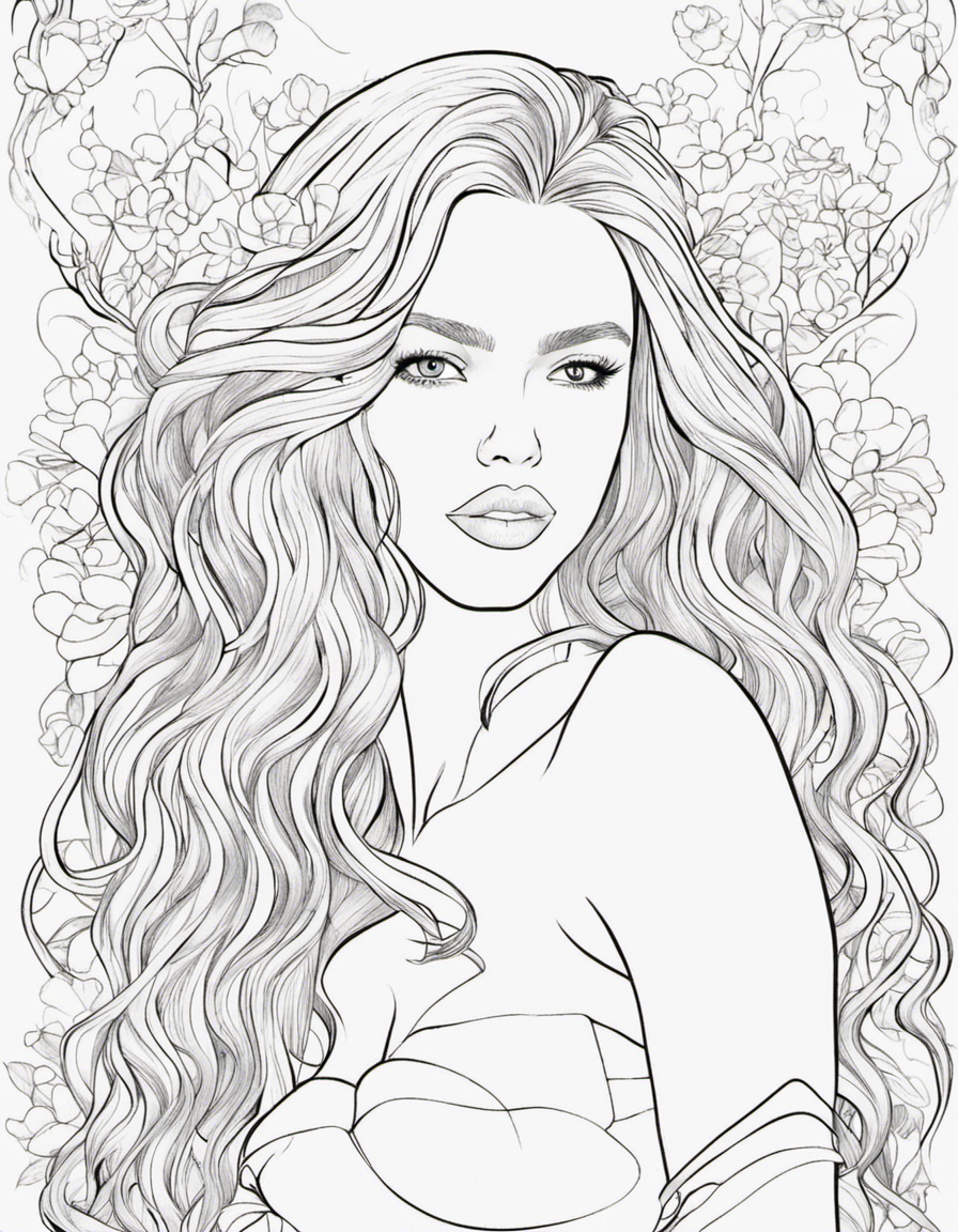 realistic ariel coloring page