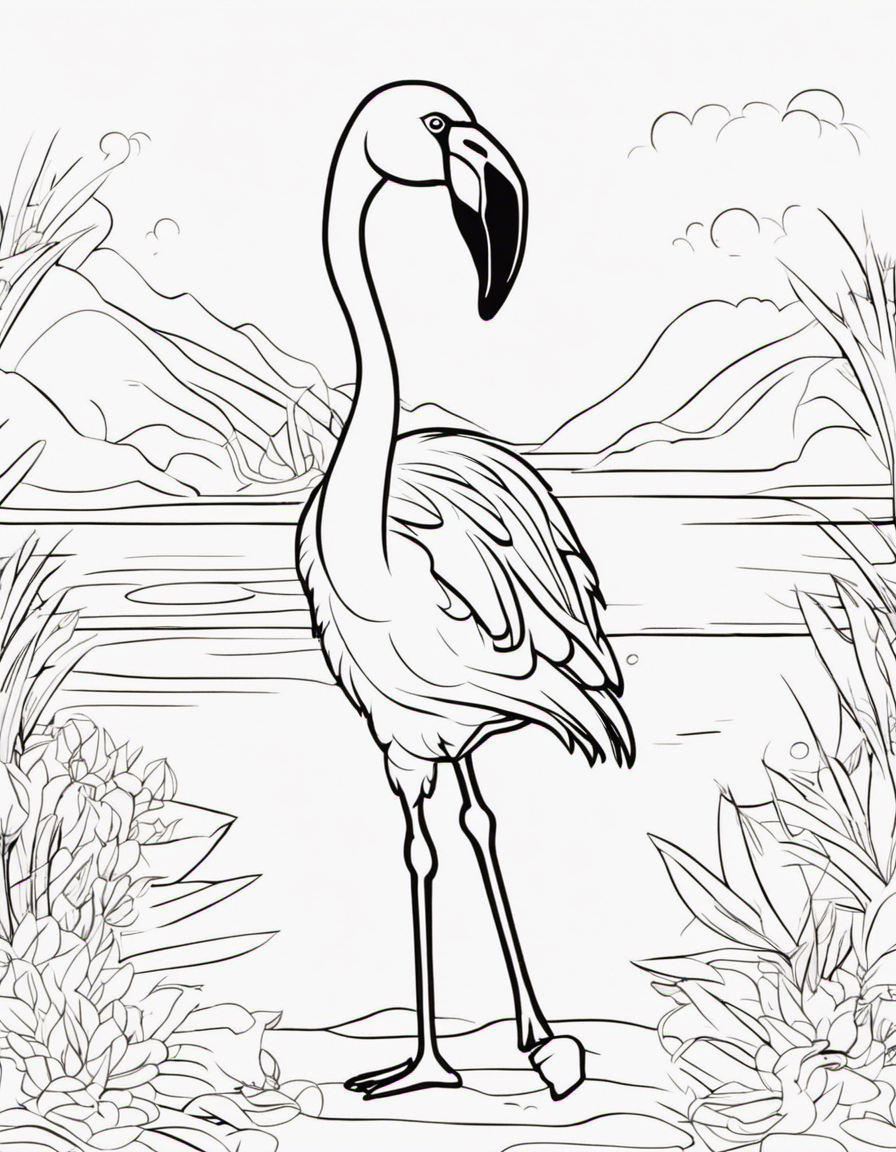 cartoon flamingo