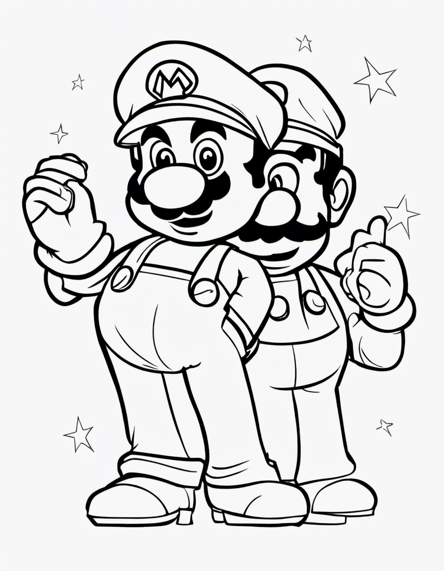 luigi and mario coloring page