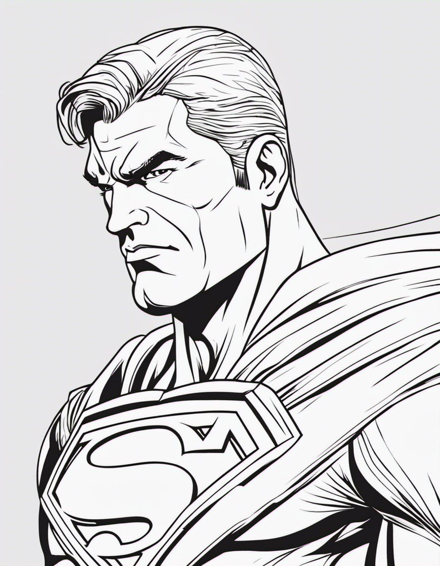 realistic superman coloring page