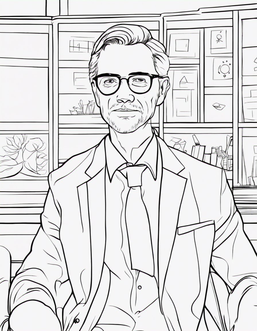 realistic teacher coloring page
