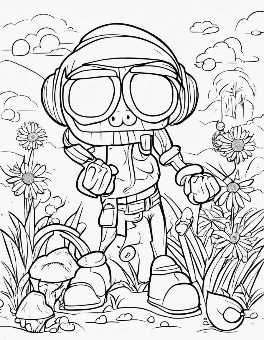 plants vs zombies for children coloring page