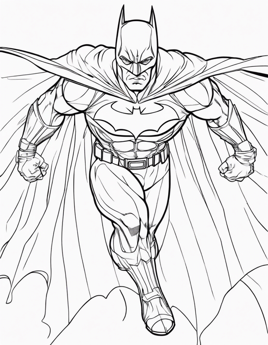 batman voando coloring page