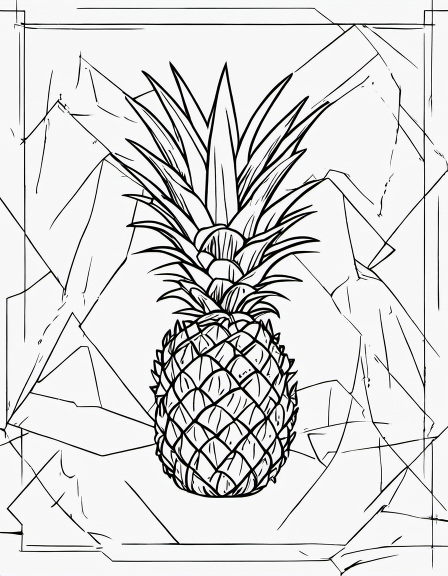 pineapple for children coloring page