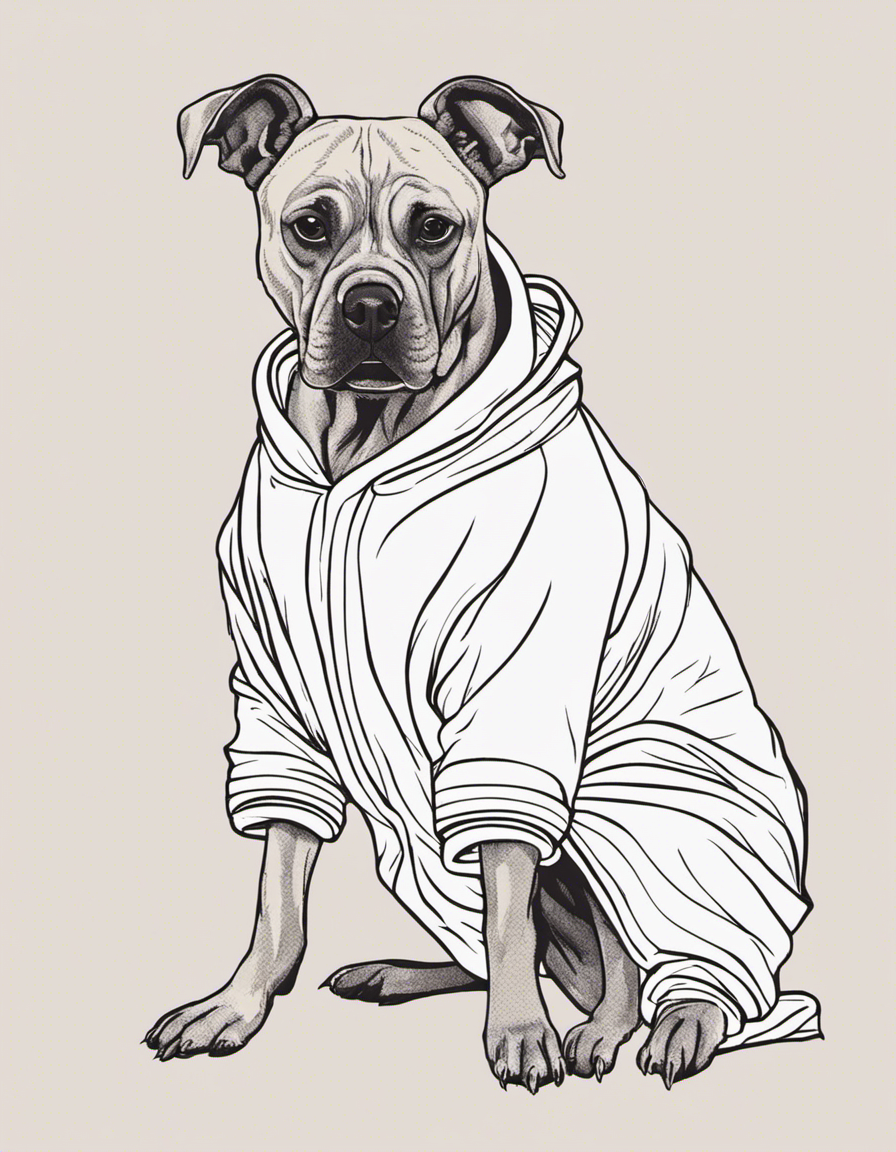 Dog wearing pajamas coloring page