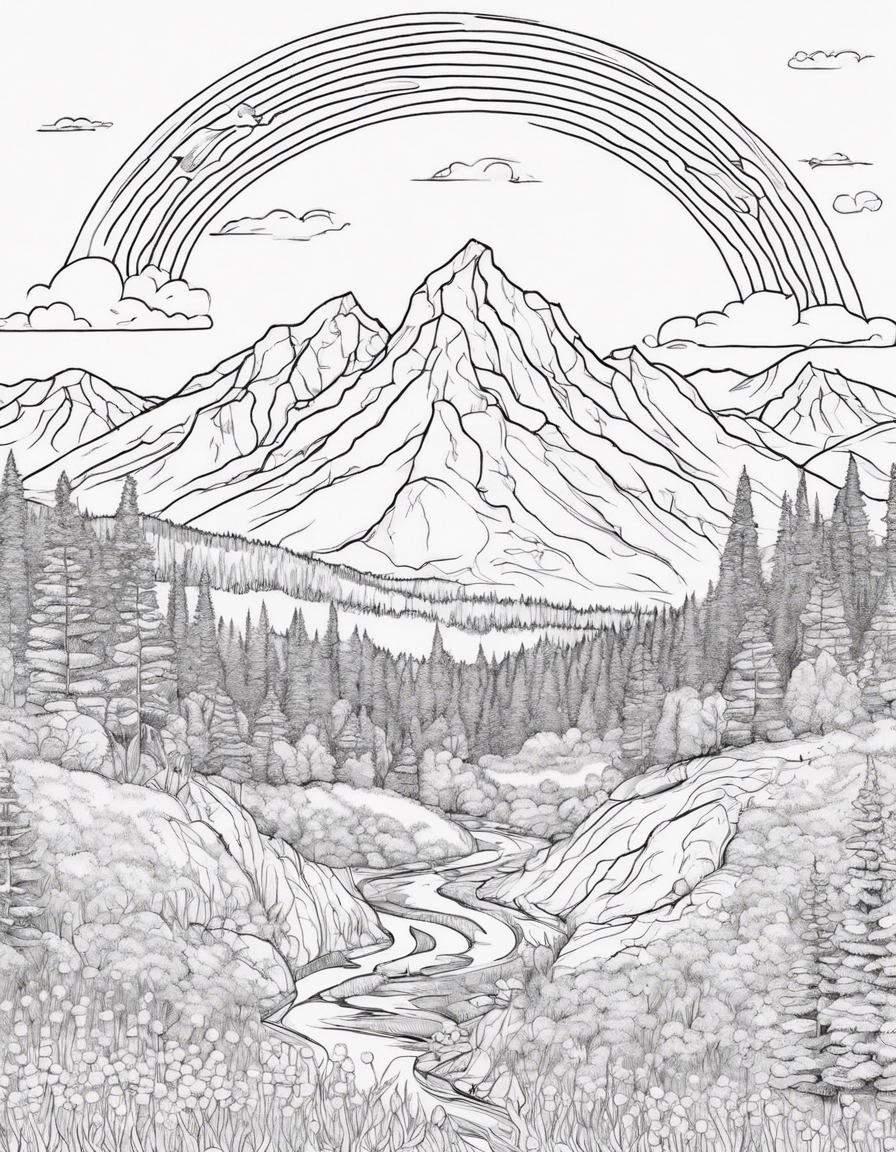 beer rainbow appalachian mountains coloring page