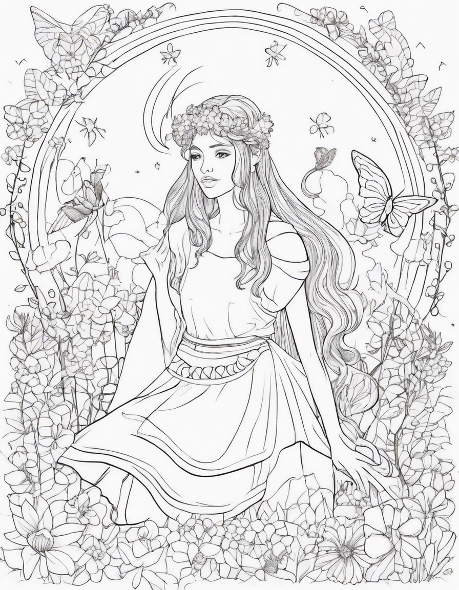 150 page fairy coloring book for kids coloring page