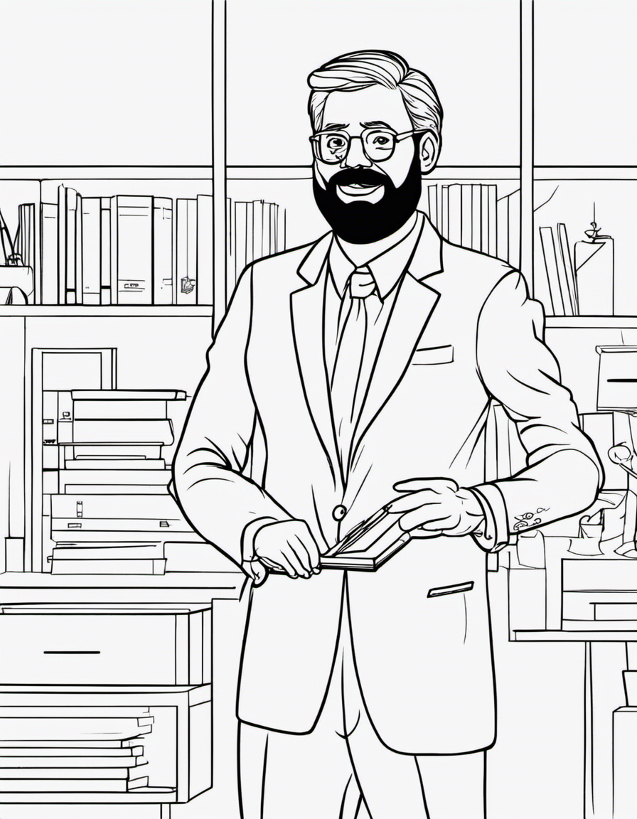 cartoon teacher coloring page