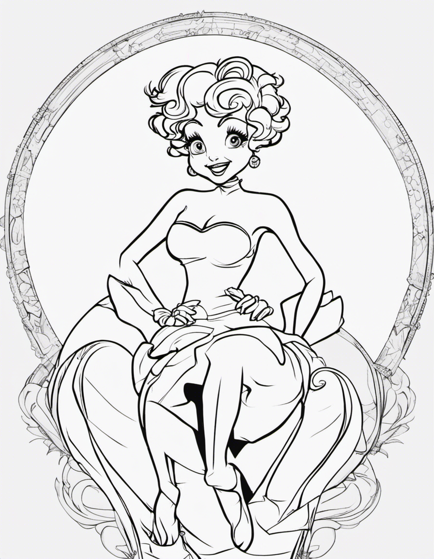 realistic betty boop coloring page