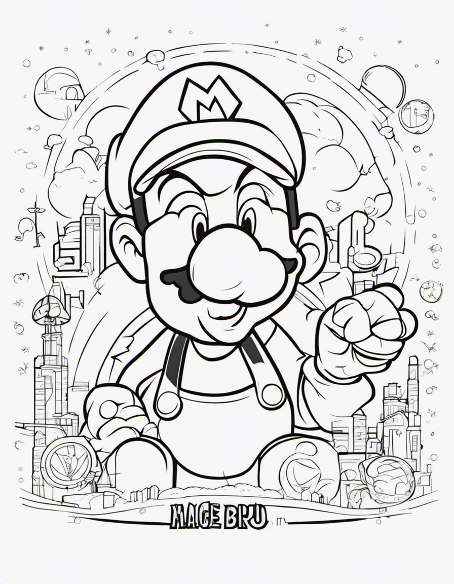 mario for adults coloring page