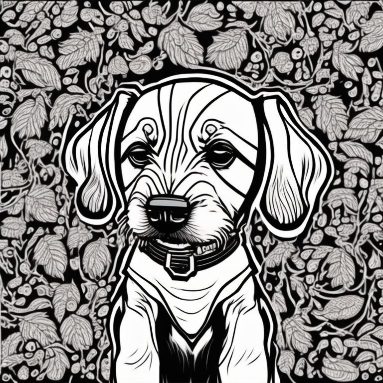 a cute dog with spiderman swit coloring page