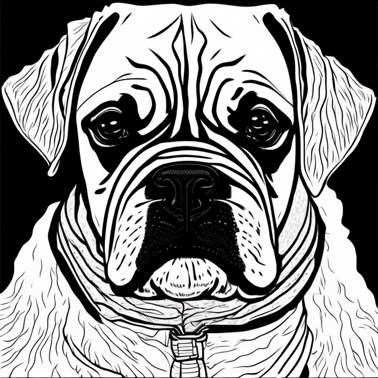 A cut baby dog boxer  coloring page