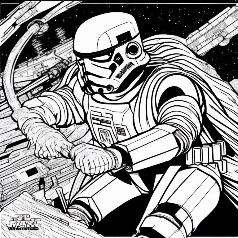 star wars fight coloring page