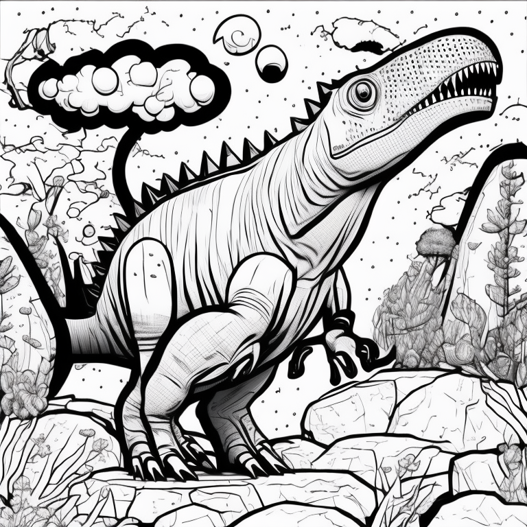 cute and friendly dinosaur coloring page