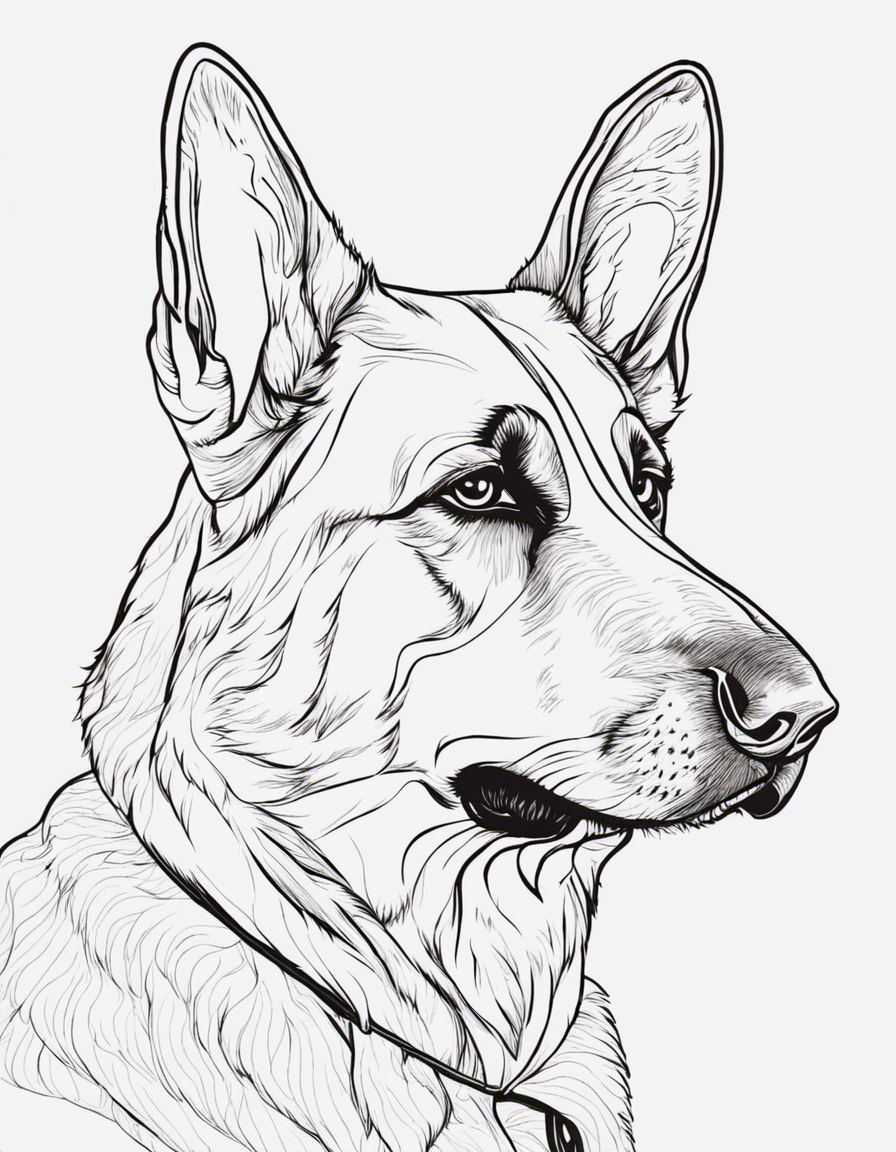 german shepherd for adults coloring page