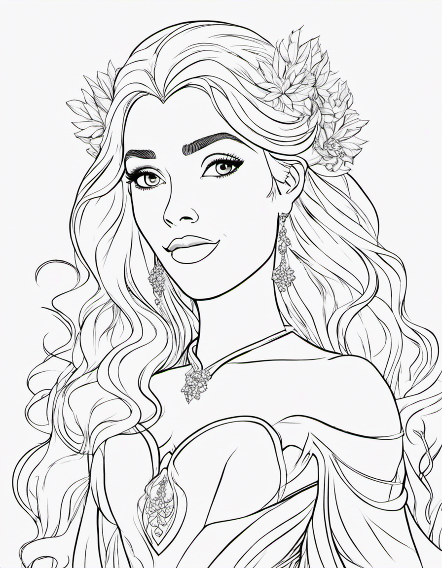 realistic elsa coloring page