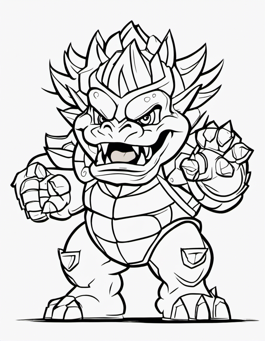 bowser for children coloring page