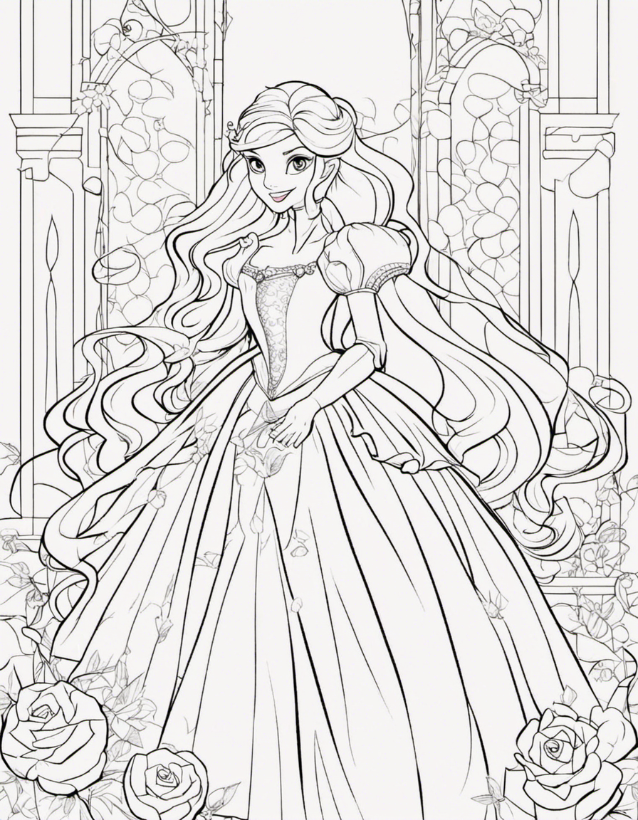 tangled for children coloring page