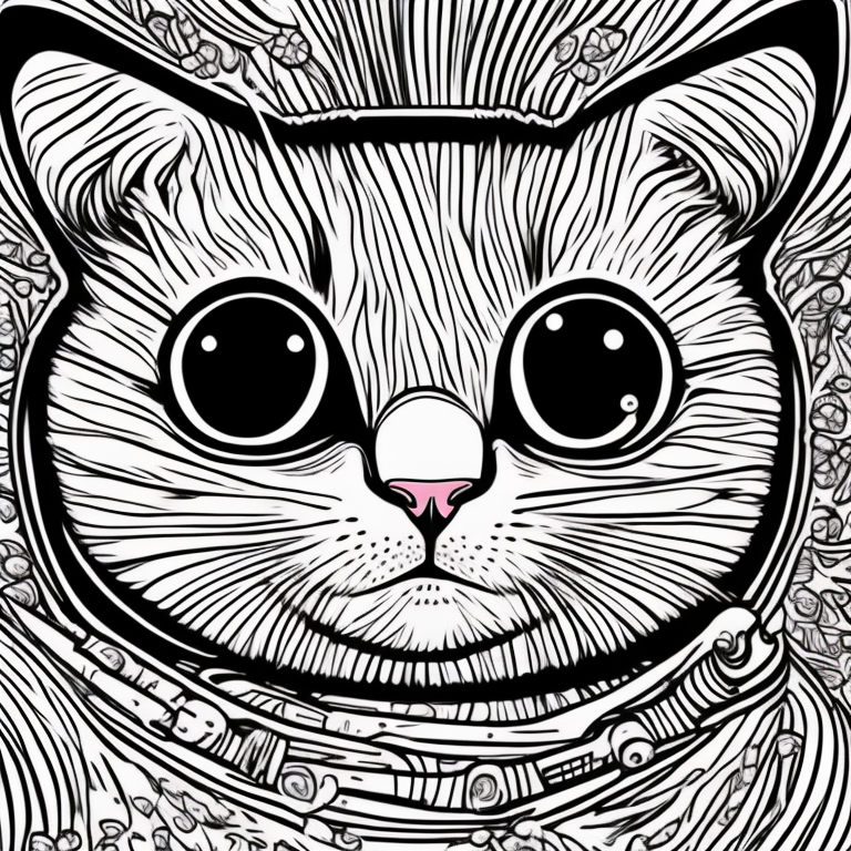 a cute cat coloring page