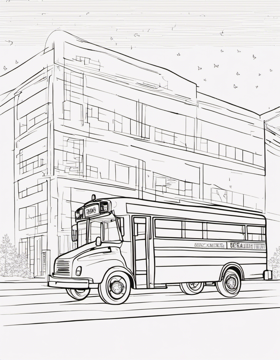 school bus for children coloring page