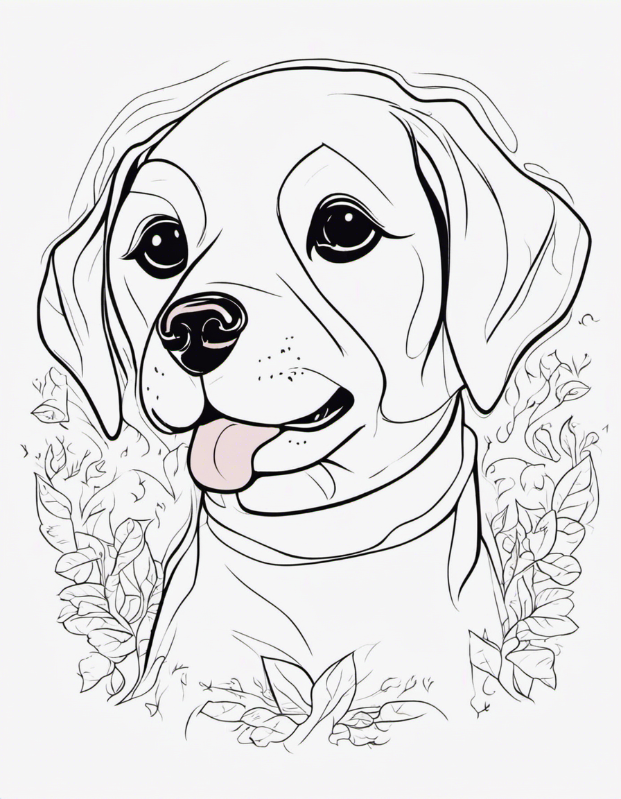 Cute dog  coloring page