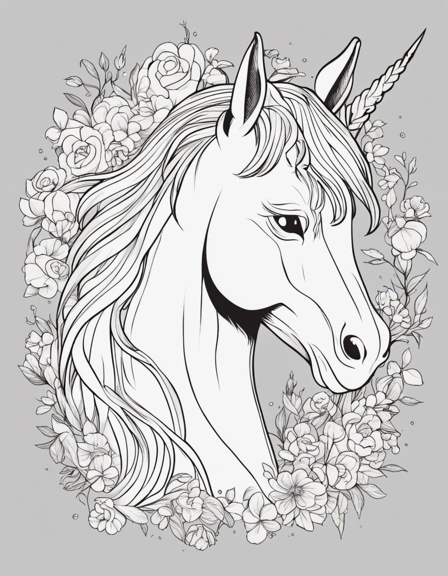 cartoon unicorn cat coloring page