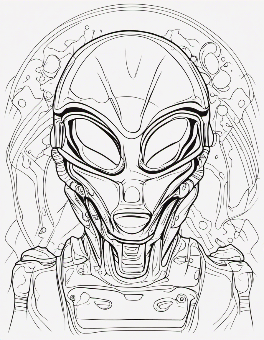 alien for children coloring page