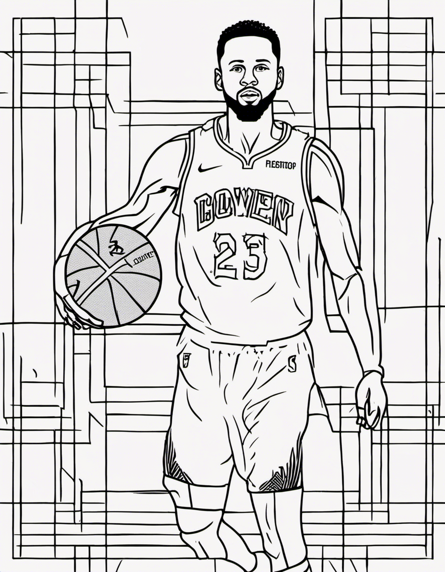 steph curry coloring page